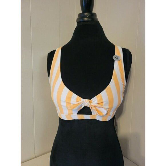 Forever 21 size XL NWT Yellow and Cream bikini top - Picture 1 of 3